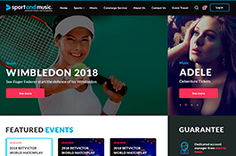 Sport&Music - website for ticketing service
